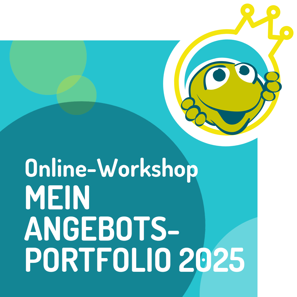 Kachel_Online-Kurs_Angebotsportfolio_2025_tuerkis Birgit Kieslich I Vertriebscoaching I Mein-Vertriebscoach I Kieslich Vertriebsentwicklung I Akquise-Frosch I Online-Workshop Mein perfektes Angebotsportfolio 2025